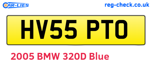 HV55PTO are the vehicle registration plates.