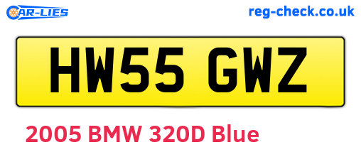HW55GWZ are the vehicle registration plates.