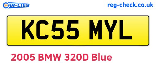 KC55MYL are the vehicle registration plates.