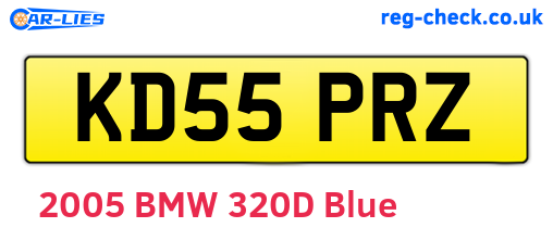 KD55PRZ are the vehicle registration plates.