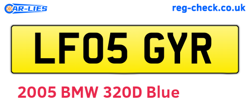 LF05GYR are the vehicle registration plates.