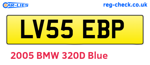 LV55EBP are the vehicle registration plates.