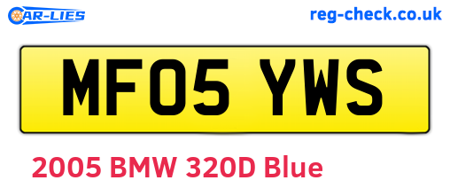 MF05YWS are the vehicle registration plates.