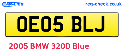 OE05BLJ are the vehicle registration plates.