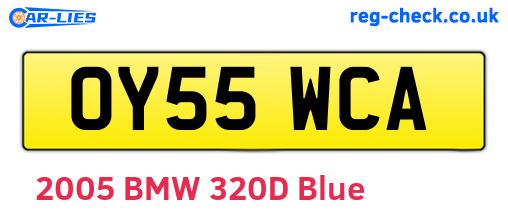 OY55WCA are the vehicle registration plates.