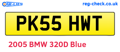 PK55HWT are the vehicle registration plates.