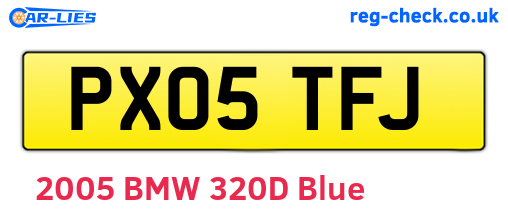 PX05TFJ are the vehicle registration plates.