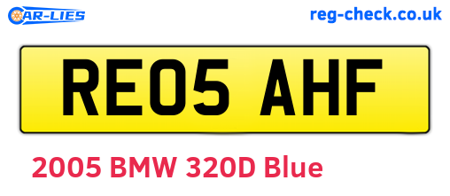 RE05AHF are the vehicle registration plates.