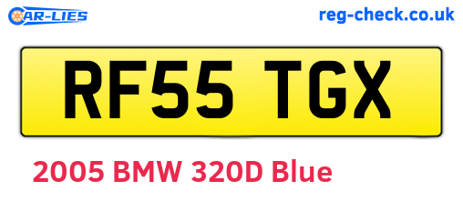 RF55TGX are the vehicle registration plates.