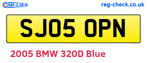 SJ05OPN are the vehicle registration plates.