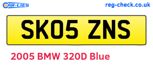 SK05ZNS are the vehicle registration plates.