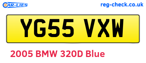 YG55VXW are the vehicle registration plates.