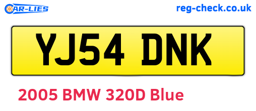 YJ54DNK are the vehicle registration plates.