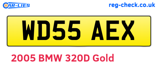 WD55AEX are the vehicle registration plates.