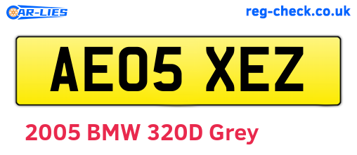 AE05XEZ are the vehicle registration plates.