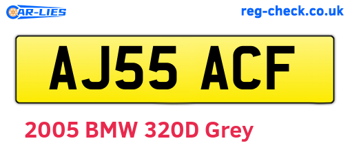 AJ55ACF are the vehicle registration plates.