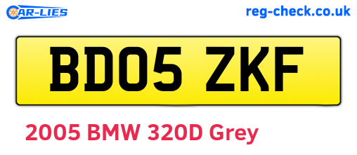 BD05ZKF are the vehicle registration plates.