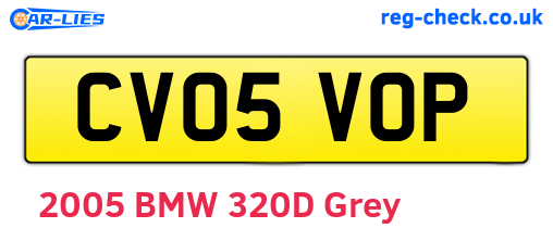 CV05VOP are the vehicle registration plates.