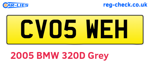 CV05WEH are the vehicle registration plates.