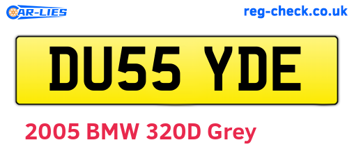 DU55YDE are the vehicle registration plates.
