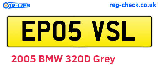 EP05VSL are the vehicle registration plates.