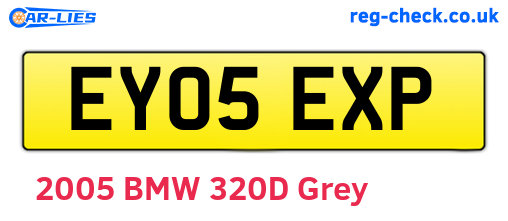 EY05EXP are the vehicle registration plates.
