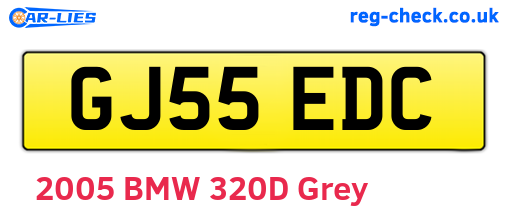 GJ55EDC are the vehicle registration plates.