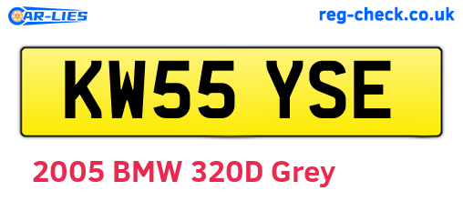 KW55YSE are the vehicle registration plates.