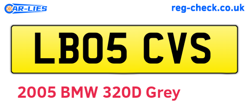 LB05CVS are the vehicle registration plates.