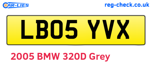 LB05YVX are the vehicle registration plates.