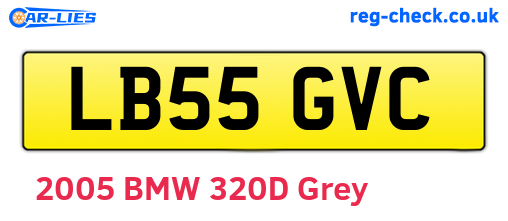 LB55GVC are the vehicle registration plates.