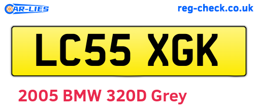 LC55XGK are the vehicle registration plates.