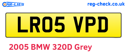 LR05VPD are the vehicle registration plates.