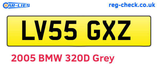 LV55GXZ are the vehicle registration plates.