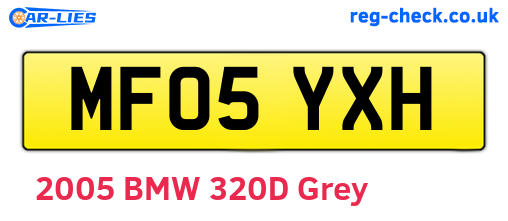 MF05YXH are the vehicle registration plates.