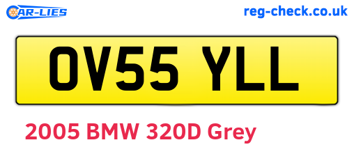 OV55YLL are the vehicle registration plates.