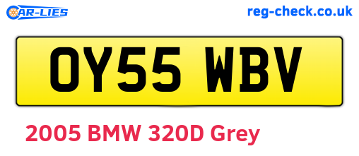 OY55WBV are the vehicle registration plates.