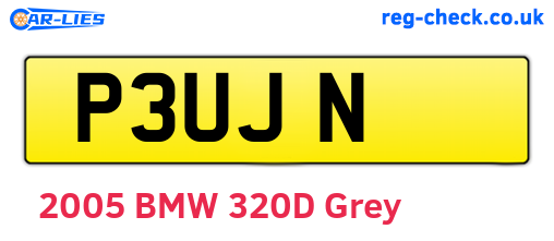 P3UJN are the vehicle registration plates.