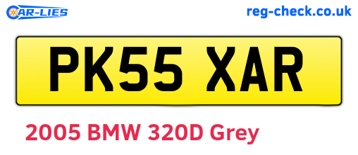 PK55XAR are the vehicle registration plates.