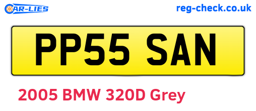PP55SAN are the vehicle registration plates.