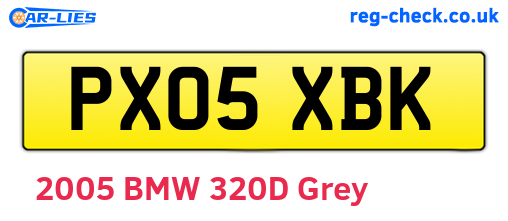 PX05XBK are the vehicle registration plates.