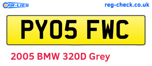 PY05FWC are the vehicle registration plates.