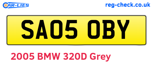 SA05OBY are the vehicle registration plates.