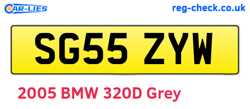 SG55ZYW are the vehicle registration plates.