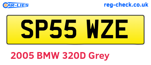 SP55WZE are the vehicle registration plates.