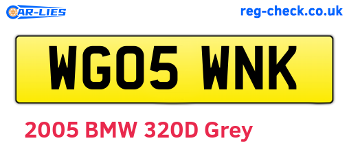 WG05WNK are the vehicle registration plates.