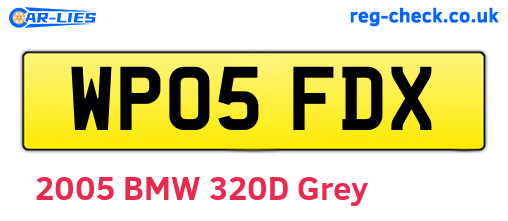 WP05FDX are the vehicle registration plates.