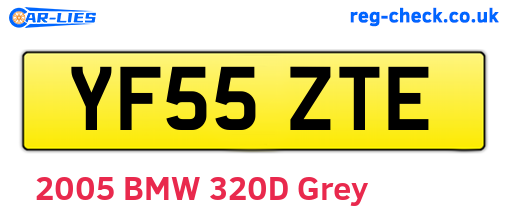 YF55ZTE are the vehicle registration plates.
