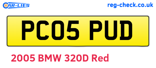 PC05PUD are the vehicle registration plates.