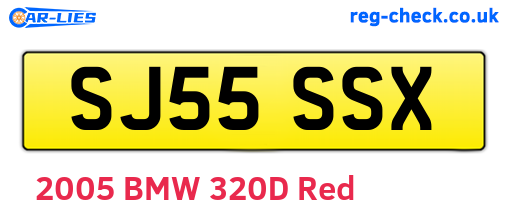 SJ55SSX are the vehicle registration plates.
